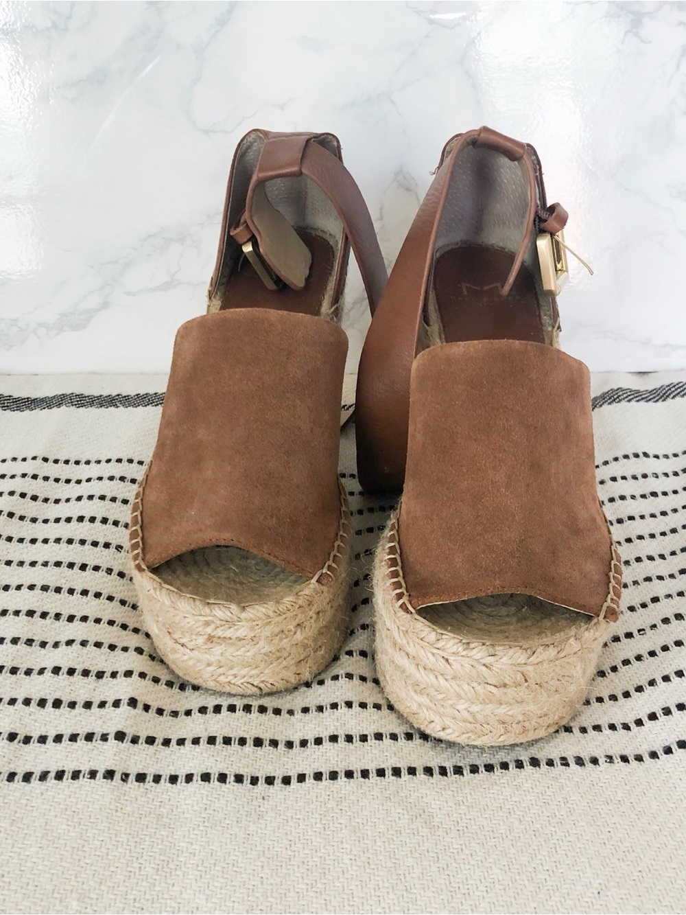 Nordstrom Brown Suede Espadrille Wedge Sandals